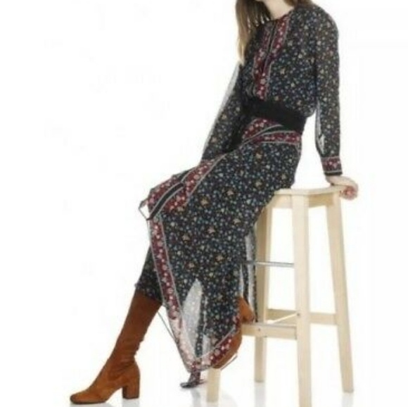 ♥️💋❤MAJE Roeme floral-print chiffon‎ maxi dress - Picture 4 of 8